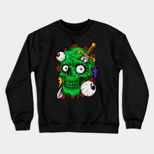 Green skull Crewneck Sweatshirt